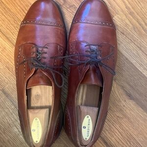 Allen Edmonds Cap Toe Cognac Brown men’s 10.5 BENTON 3458 Oxford Shoes